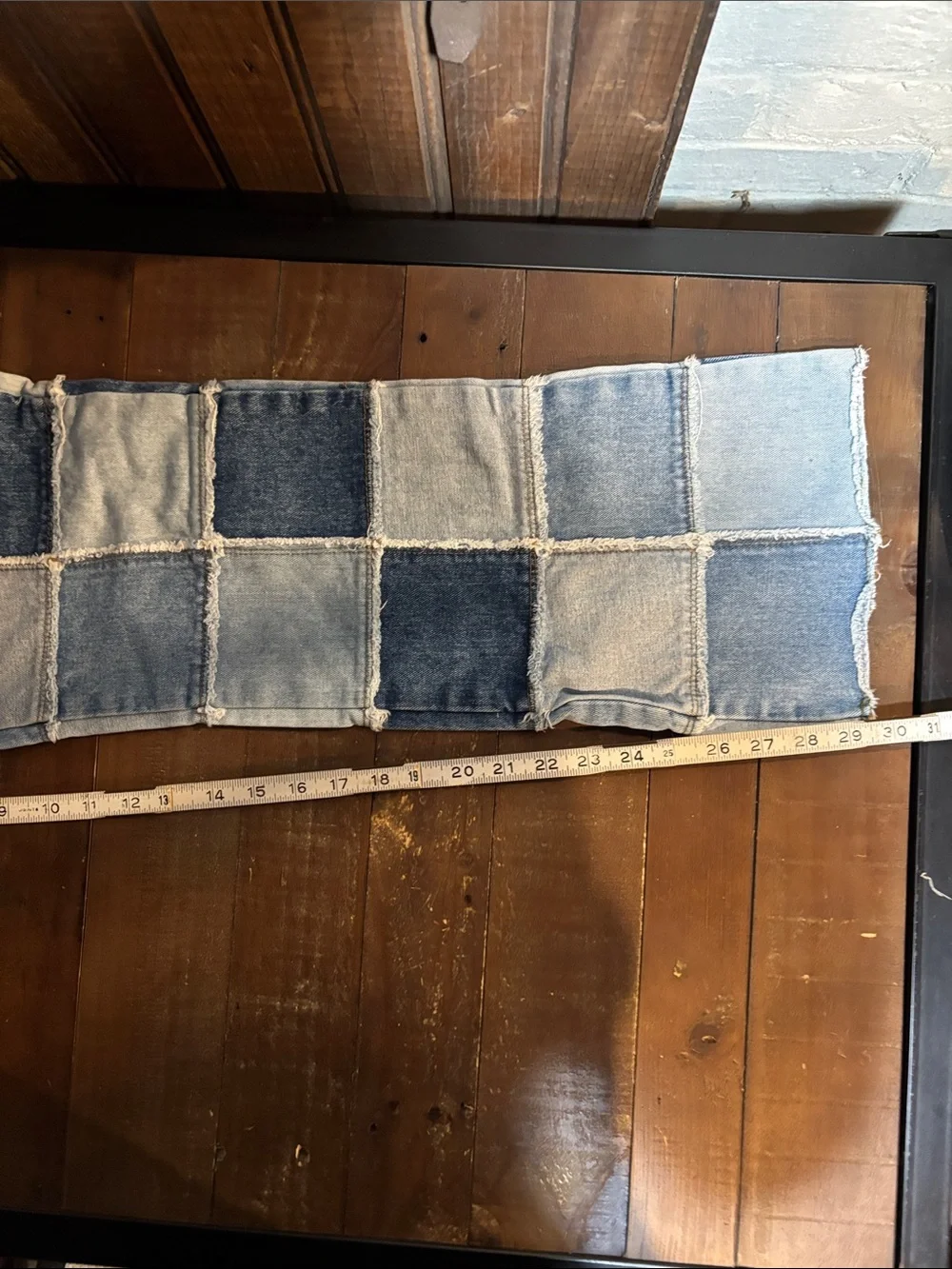 Patchwork Two-Tone Blue Denim Pants - Picture 8 of 9